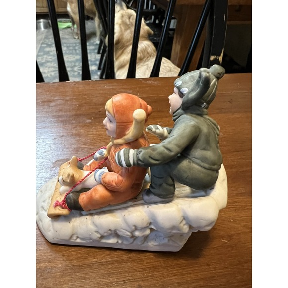 NORMAN ROCKWELL MUSEUM Porcelain Figurine Downhill Racer Collectable 1986 4"x4" - Picture 1 of 5